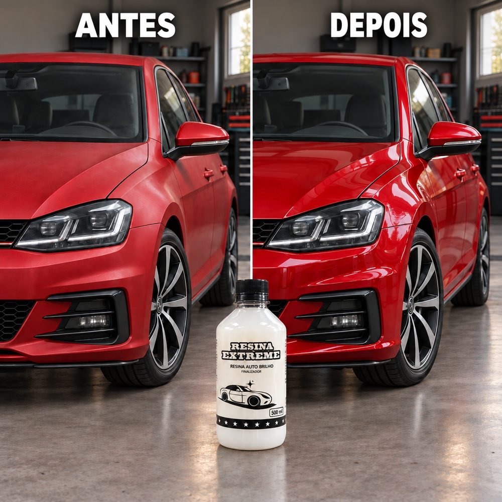 Antes e depois da aplicação da Resina Extreme