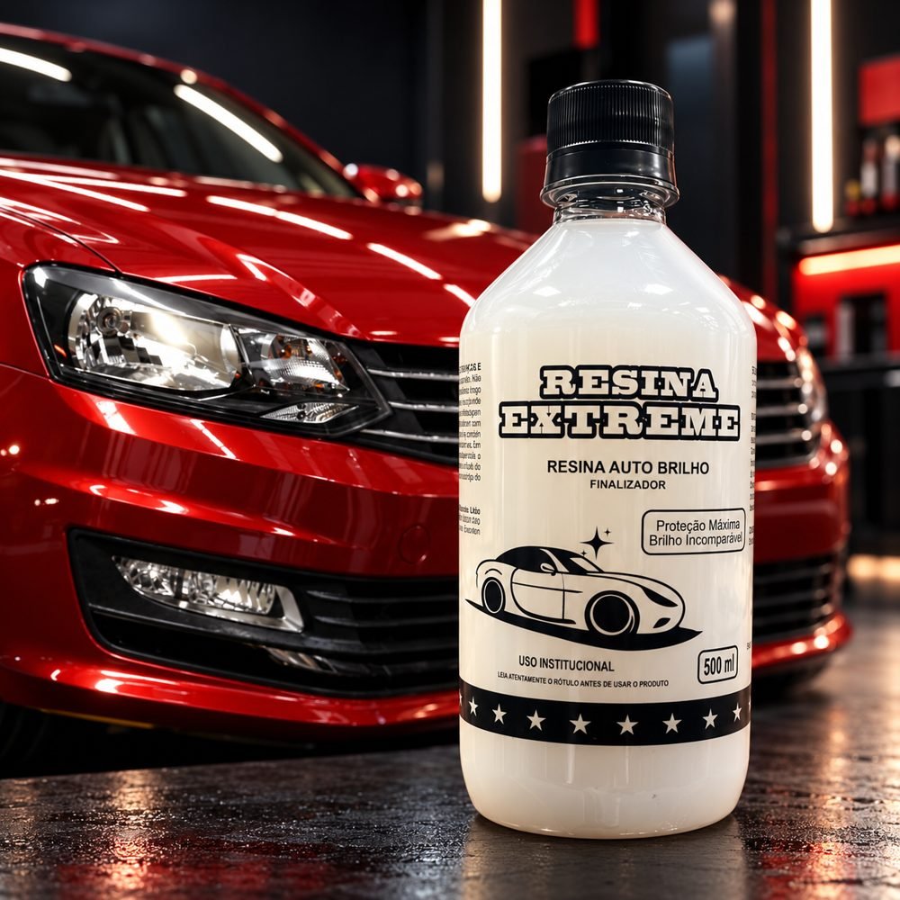 Resina Extreme e carro com brilho após a aplicação